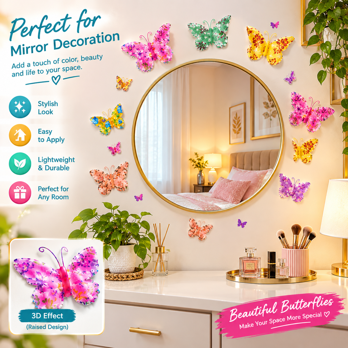 3D Butterfly Wall Stickers | Colorful Home Decor