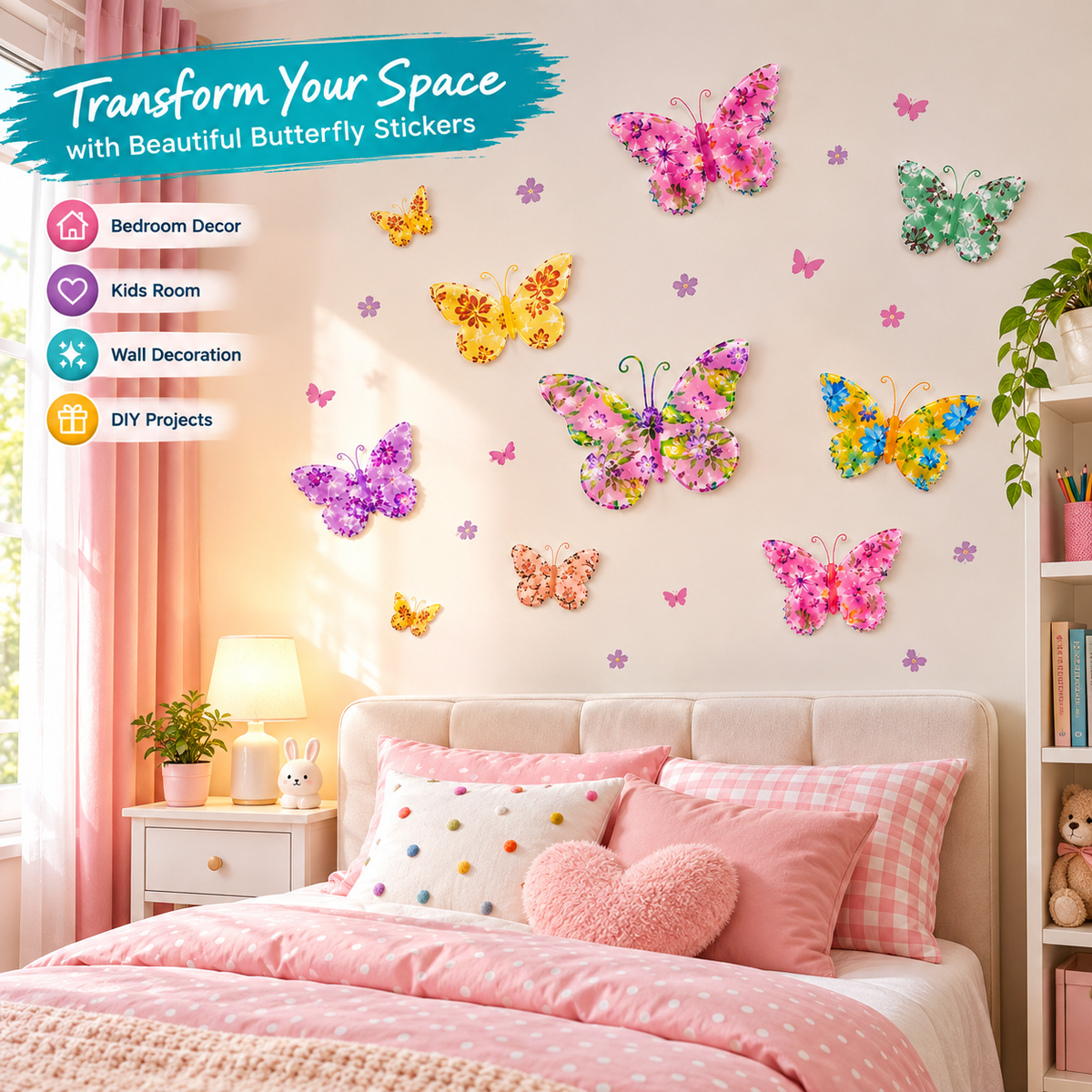 3D Butterfly Wall Stickers | Colorful Home Decor